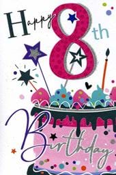 Cake 8th Birthday Card