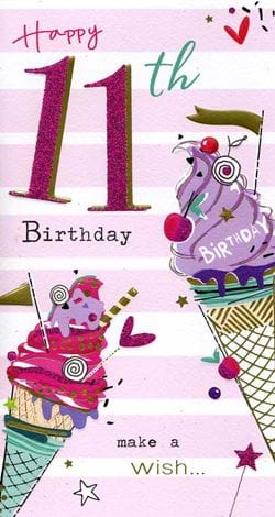 Ice Cream 11th Birthday Card