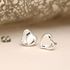 Silver Plated Wavy Heart Stud Earrings