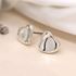 Silver Plated Wavy Heart Stud Earrings