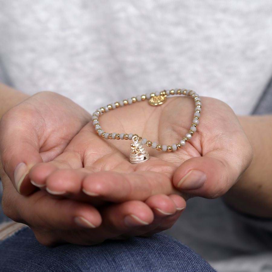 Honey Bee And Beehive Beaded Bracelet