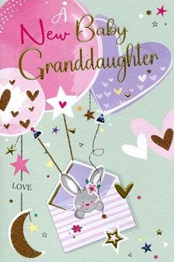 Bunny New Baby Granddaughter Card