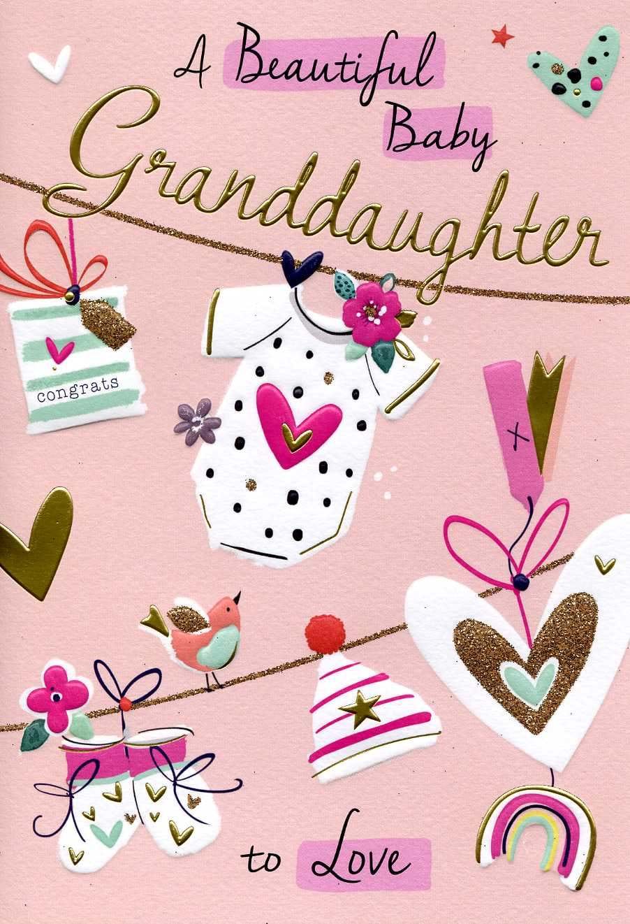 Beautiful New Baby Granddaughter Card