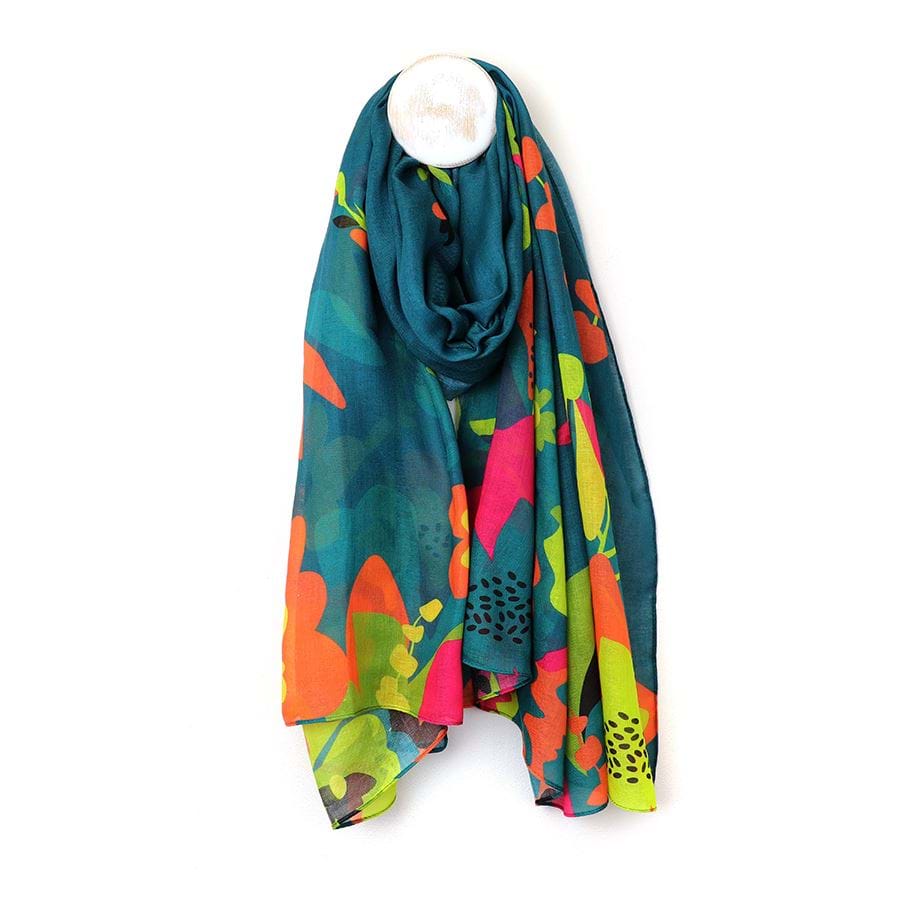 Teal Tropical Paradise Scarf