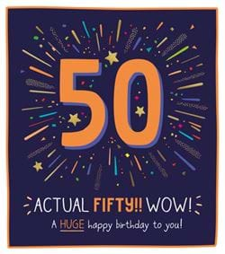 Wow 50th Birthday Card