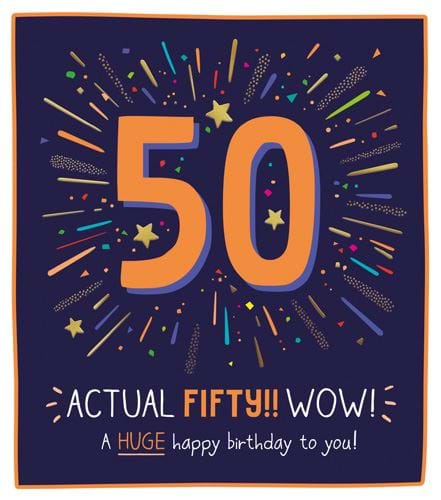 Wow 50th Birthday Card