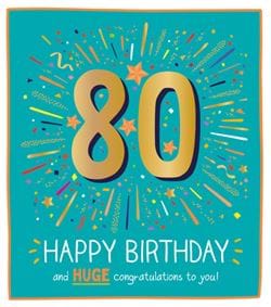 Huge Congratulations 80th Birthday Card