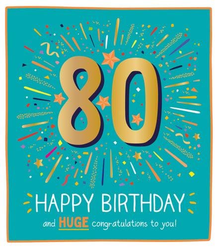Huge Congratulations 80th Birthday Card