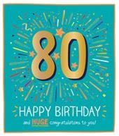 Huge Congratulations 80th Birthday Card