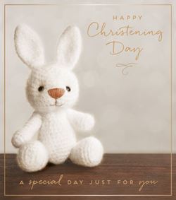 Bunny Christening Card