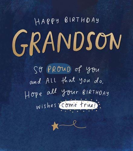 So Proud Grandson Birthday Card