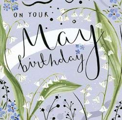 Lily of the Valley Flower May Birthday Card