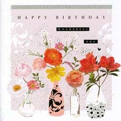 Vases of Flowers Birthday Card