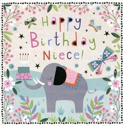 Elephant Niece Birthday Card
