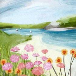 Flowers by the Sea Greeting Card