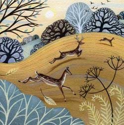 Running Deer Greeting Card
