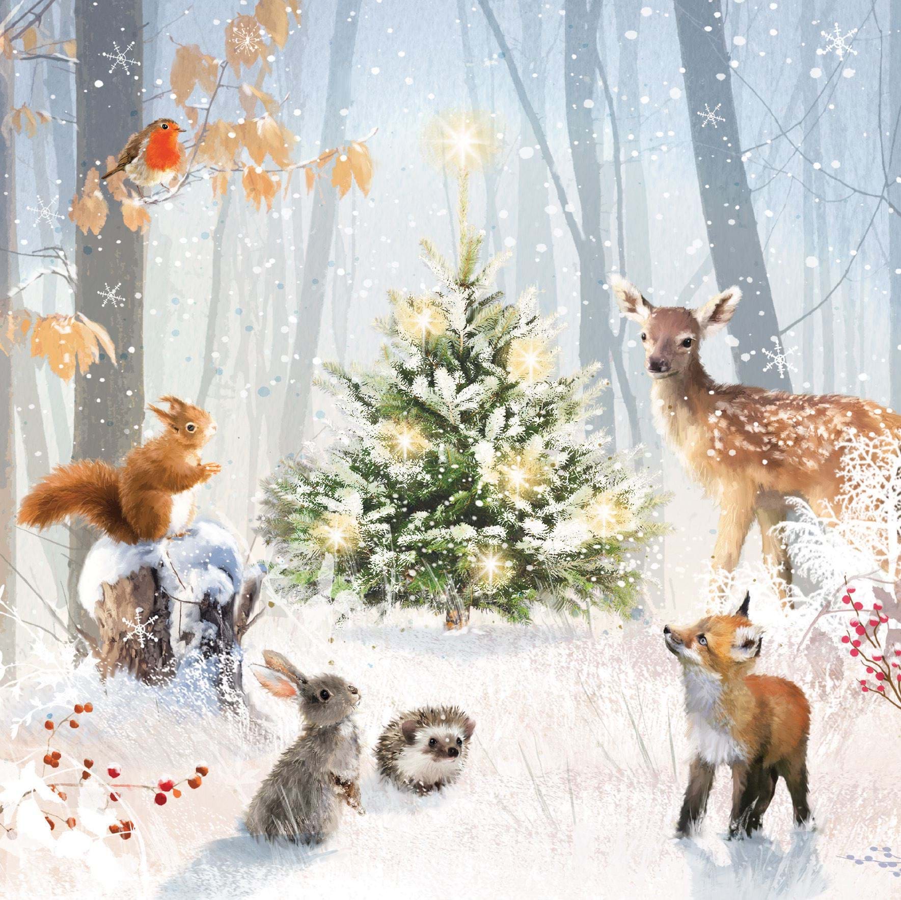 Woodland Gathering - Personalised Christmas Card