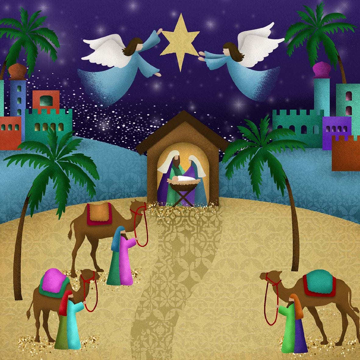 Blessed Nativity - Personalised Christmas Card