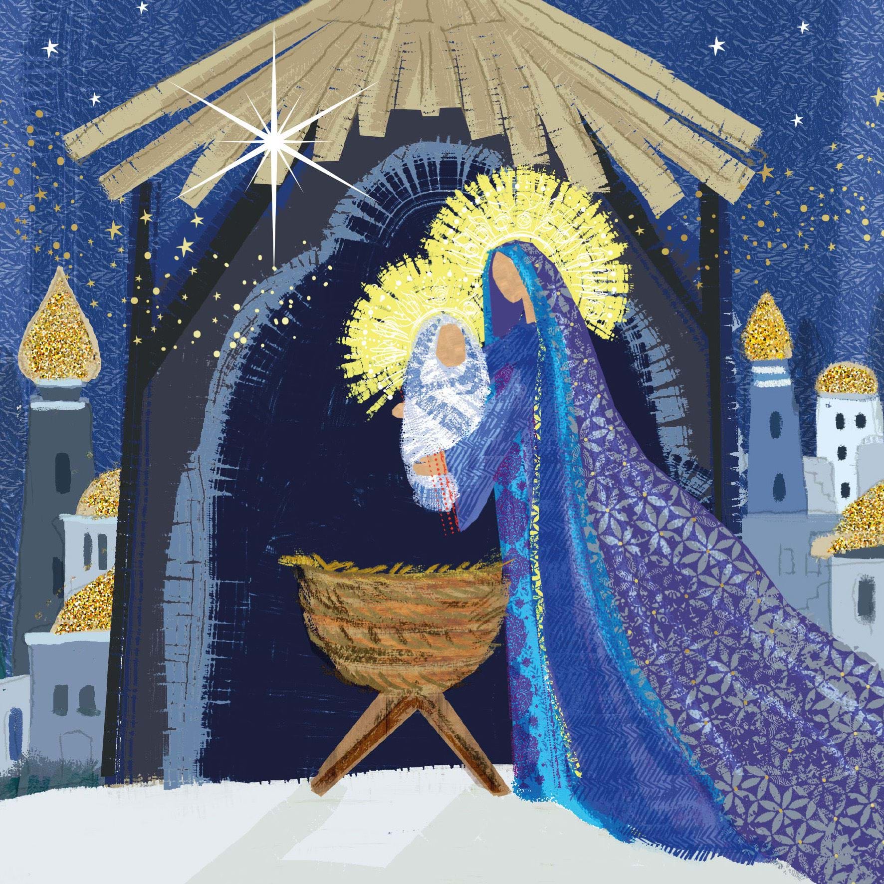 By The Manger - Personalised Christmas Card
