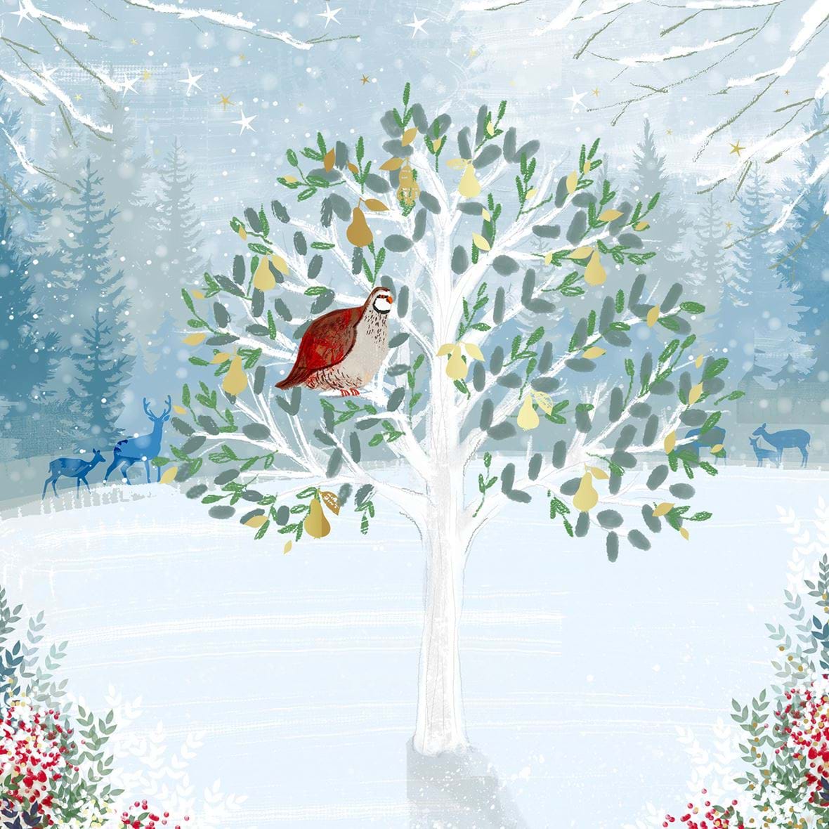 Partridge in a Pear Tree - Personalised Christmas Card