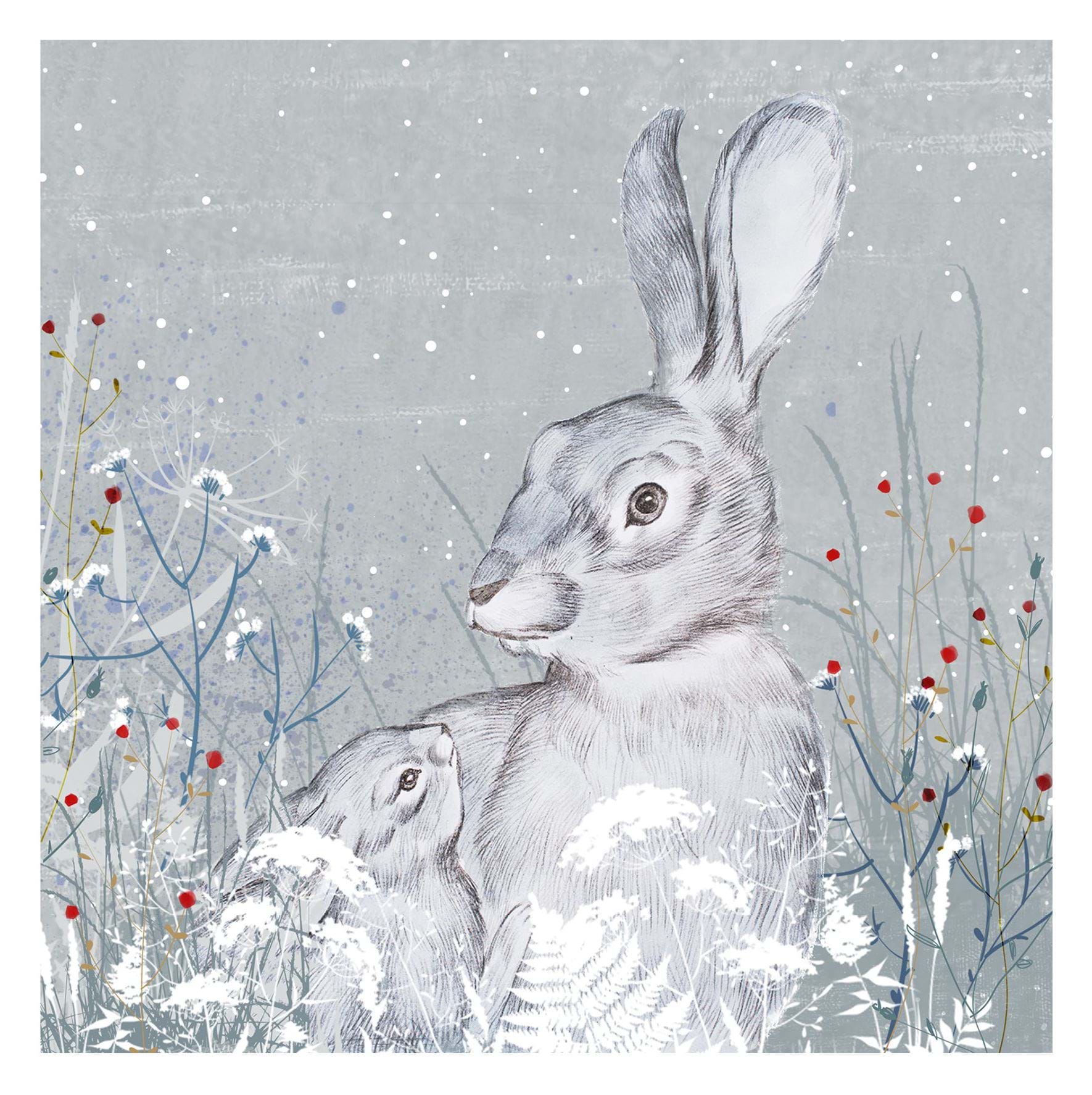 Family Hare - Personalised Christmas Card