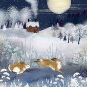 Hopping Hares, Shelter Christmas Cards - Pack of 10