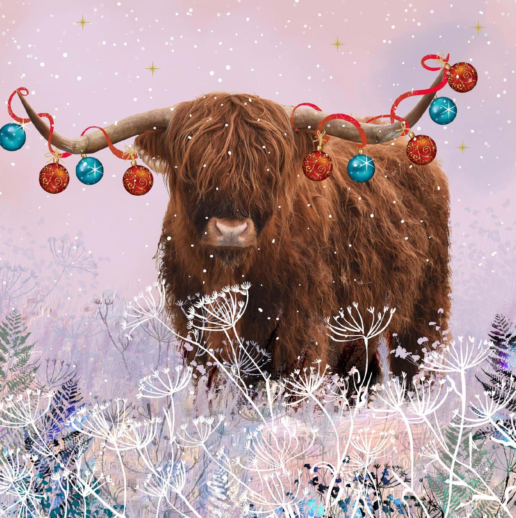 Wild Flowers Highland - Personalised Christmas Card