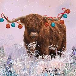 Wild Flowers Highland - Personalised Christmas Card