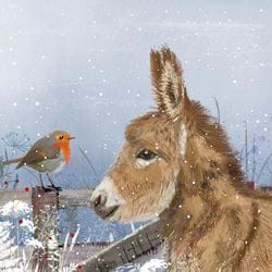 Donkey and Robin - Personalised Christmas Card