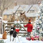 Kid and Donkeys - Personalised Christmas Card