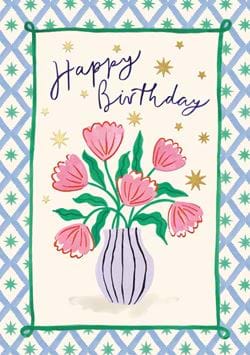 Vase of Flowers Birthday Card