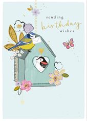 Bird House Birthday Card