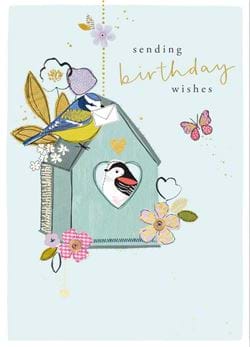 Bird House Birthday Card
