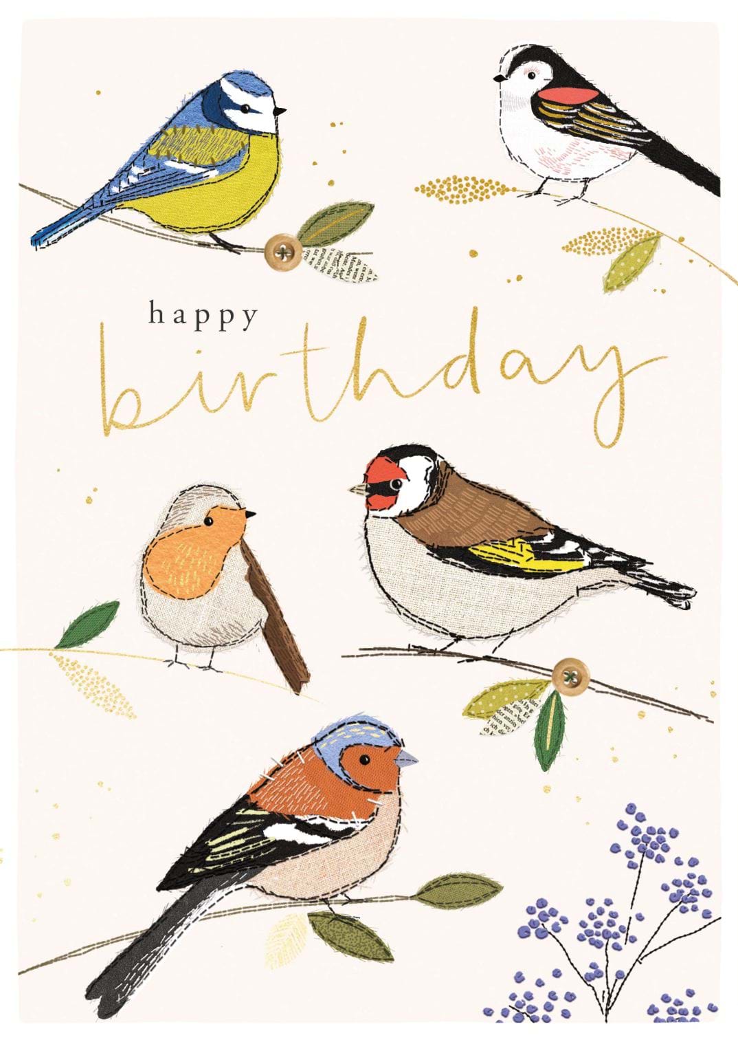 Garden Birds Birthday Card