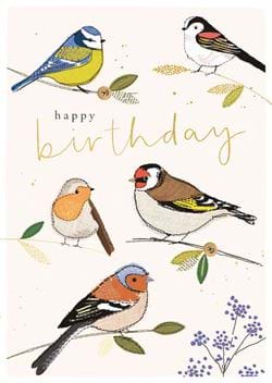 Garden Birds Birthday Card