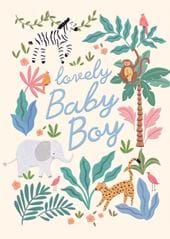 Jungle New Baby Boy Card