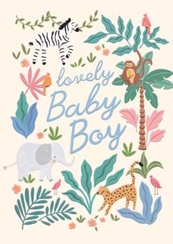Jungle New Baby Boy Card