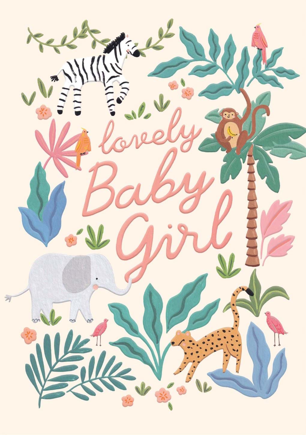 Jungle New Baby Girl Card
