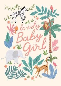 Jungle New Baby Girl Card