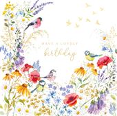 Floral Birds Birthday Card