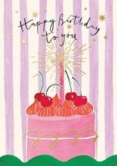 Cherry Cake Birthday Card