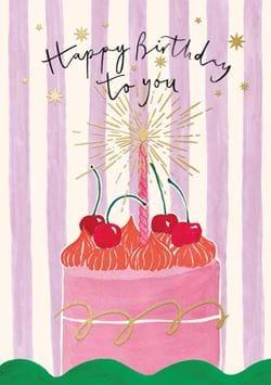 Cherry Cake Birthday Card