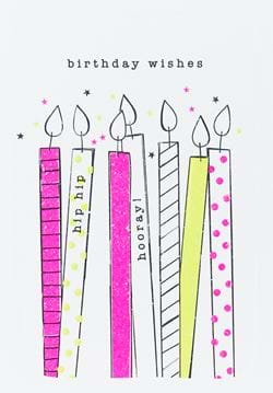 Hip Hip Hooray Candles Birthday Card