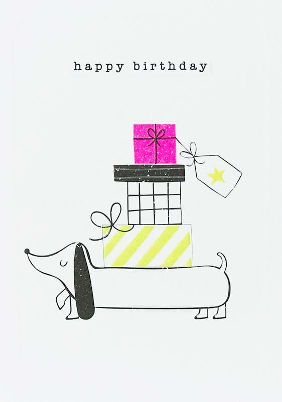 Sausage Dog Birthday Card