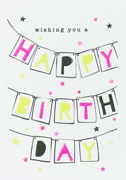 Bunting Birthday Card