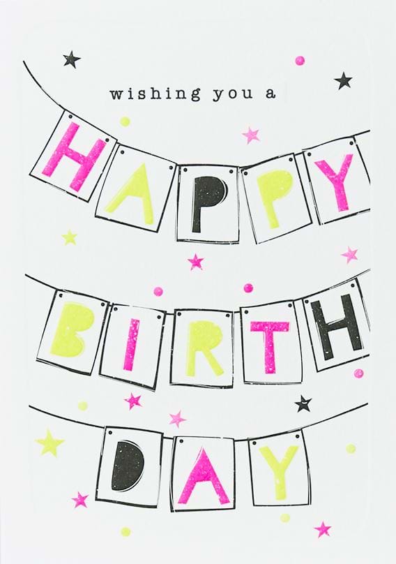 Bunting Birthday Card