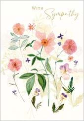 Watercolour Flowers Sympathy Card