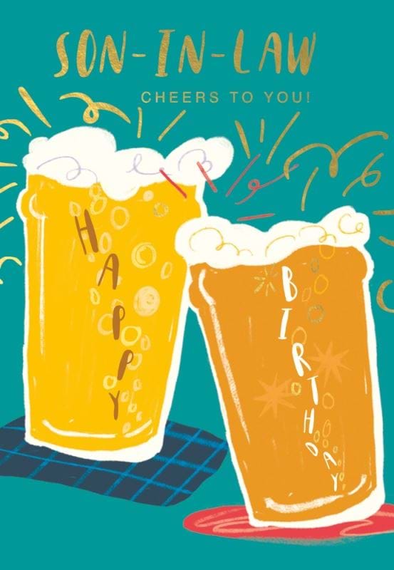 Cheers To You Son In Law Birthday Card