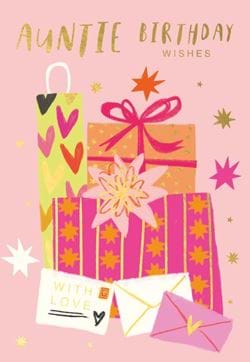 Presents Auntie Birthday Card