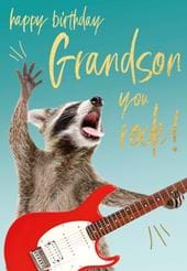 You Rock Grandson Birthday Card